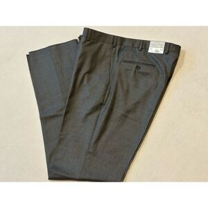 NWT $295 Samuelsohn Italy Dress Pants Size 40 US In Solid Gray 100% Wool Q62